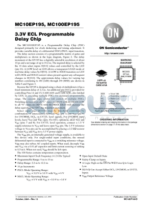MC10EP195 datasheet - 3.3V ECL Programmable Delay Chip