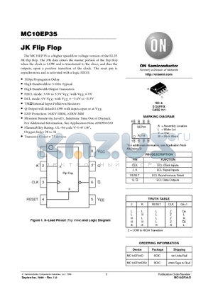 MC10EP35DR2 datasheet - JK Flip Flop
