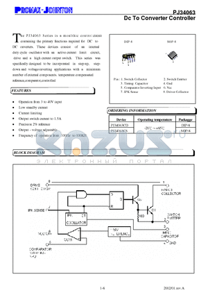 PJ34063 datasheet - Dc To Converter Controller