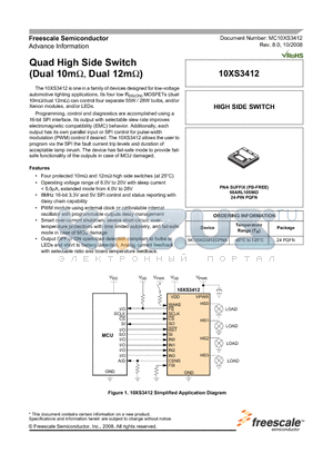 MC10XS3412 datasheet - Quad High Side Switch (Dual 10mY, Dual 12mY)
