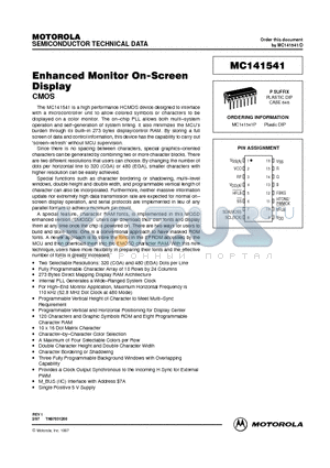 MC141541 datasheet - Enhanced Monitor On-Screen Display