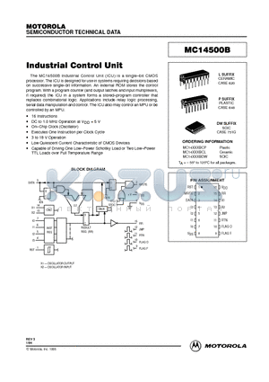 MC14500B datasheet - Industrial Control Unit