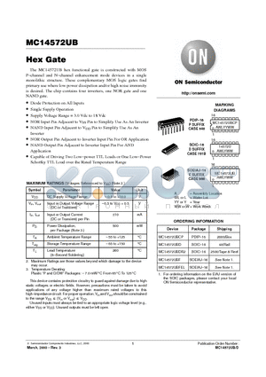 MC14572UB datasheet - Hex Gate