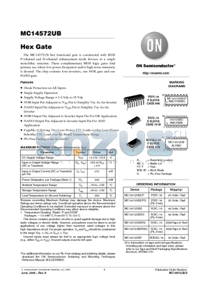 MC14572UBDG datasheet - Hex Gate