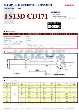 TS13DO-CD171 datasheet - ALUMINUM ELECTROLYTIC CAPACITOR