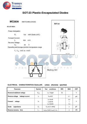 MC2836 datasheet - Plastic-Encapsulated Diodes