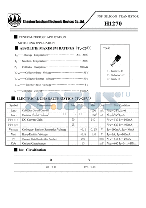 H1270 datasheet - PNP SILICON TRANSISTOR