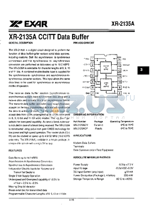 XR-2135ACP datasheet - CCITT DATA BUFFER