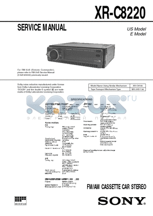 XR-C8220 datasheet - SERVICE MANUAL