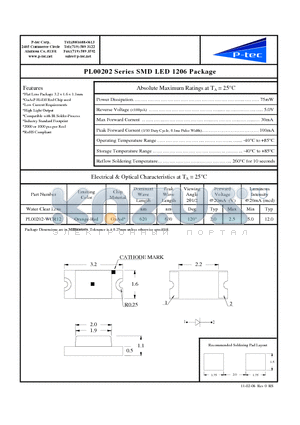 PL00202-WCR12 datasheet - SMD LED 1206 Package