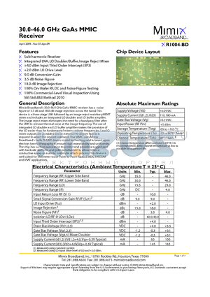 XR1004-BD datasheet - 30.0-46.0 GHz GaAs MMIC