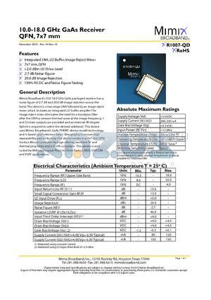 XR1007-QD_10 datasheet - 10.0-18.0 GHz GaAs Receiver