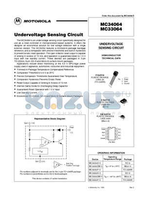 MC33064P-5 datasheet - Undervoltage sensing circuit