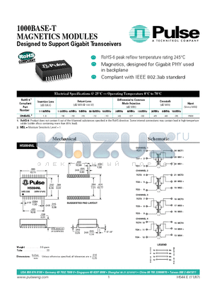 H5084NL datasheet - Designed to Support Gigabit Transceivers