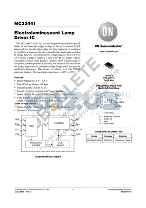 MC33441DTBR2 datasheet - Electroluminescent Lamp Driver IC