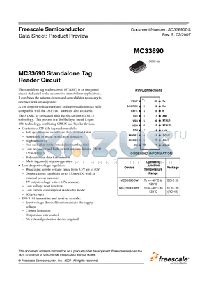 MC33690 datasheet - MC33690 Standalone Tag