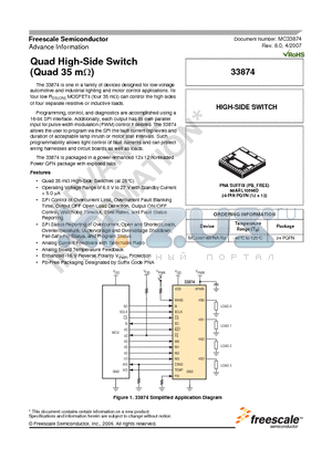 MC33874BPNA datasheet - Quad High-Side Switch (Quad 35 m)