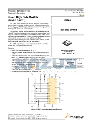 MC33874BPNA datasheet - Quad High Side Switch