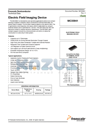 MC33941 datasheet - Electric Field Imaging Device