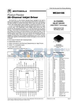 MC34156 datasheet - 28-CHANNEL LNKJET DRIVER