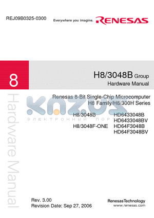 H8/3048F-ONE datasheet - 8-Bit Single-Chip Microcomputer