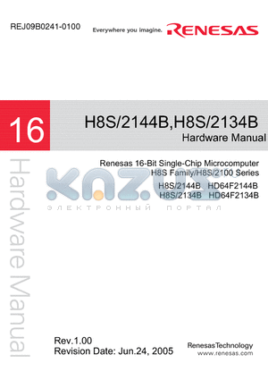 H8S2134B datasheet - Renesas 16-Bit Single-Chip Microcomputer H8S Family/H8S/2100 Series