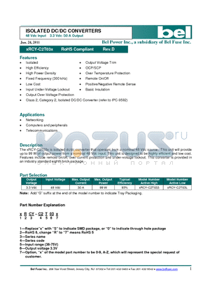 XRCY-C2T03 datasheet - ISOLATED DC/DC CONVERTERS