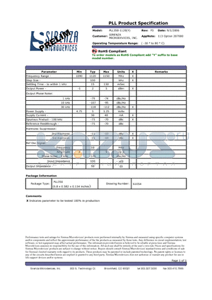 PLL350-1120 datasheet - PLL Product Specification