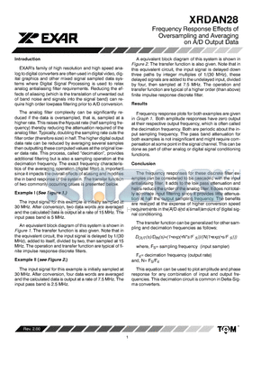 XRDAN28 datasheet - Frequency Response Effects of Overampling and Averaging on A/D Output Data