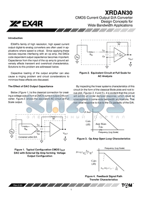 XRDAN30 datasheet - CMOS Current Output D/A Converter Design Concepts for Wide Bandwidth Applications