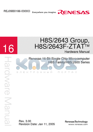 H8S2643F datasheet - Renesas 16-Bit Single-Chip Microcomputer H8S Family/H8S/2600 Series