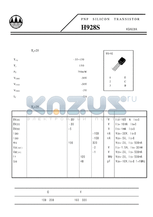 H928S datasheet - PNP SILICON TRANSISTOR