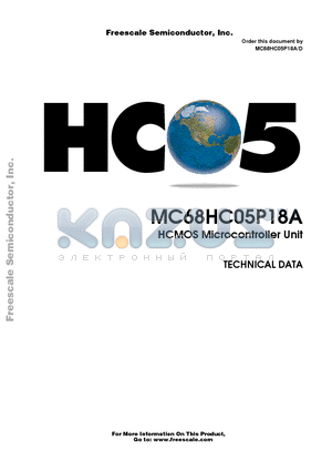 MC68HC05P18A datasheet - HCMOS Microcontroller Unit