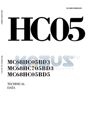 MC68HC05BD3 datasheet - High-density complementary metal oxide semiconductor (HCMOS) microcontroller unit