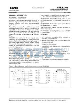 XRK32308 datasheet - 3.3V ZERO DELAY BUFFER