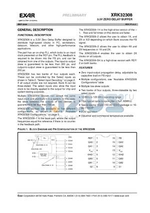 XRK32308-5H datasheet - 3.3V ZERO DELAY BUFFER