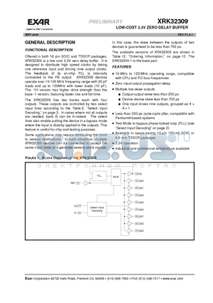 XRK32309CGTR-1H datasheet - LOW-COST 3.3V ZERO DELAY BUFFER