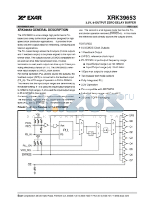 XRK39653_0611 datasheet - 3.3V, 8-OUTPUT ZERO DELAY BUFFER