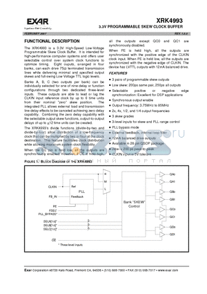 XRK4993CR-2 datasheet - 3.3V PROGRAMMABLE SKEW CLOCK BUFFER