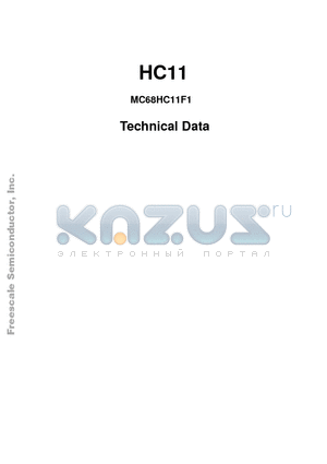 MC68HC11F1CPU2 datasheet - MC68HC11F1 Technical Data
