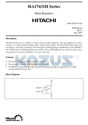 HA17432HLTP datasheet - Shunt Regulator