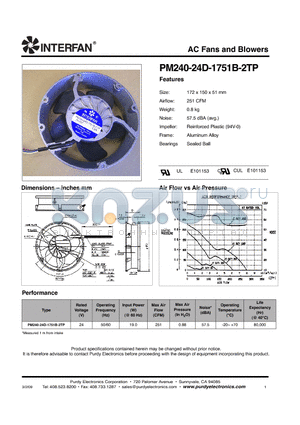 PM240-24D-1751B-2TP datasheet - AC Fans and Blowers