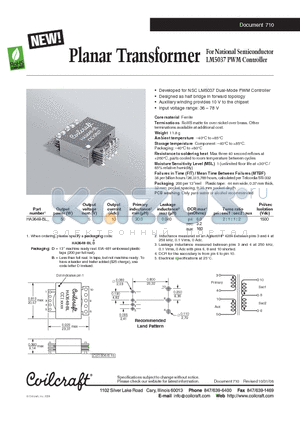 HA3648-BL datasheet - Planar Transformer