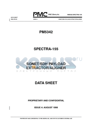 PM5342 datasheet - SONET/SDH PAYLOAD EXTRACTOR/ALIGNER