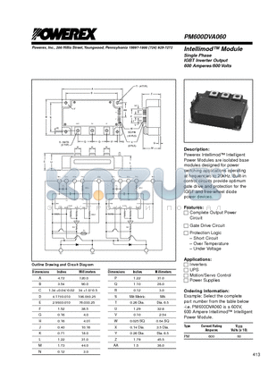 PM600DVA060 datasheet - Intellimod Module Single Phase IGBT Inverter Output (600 Amperes/600 Volts)