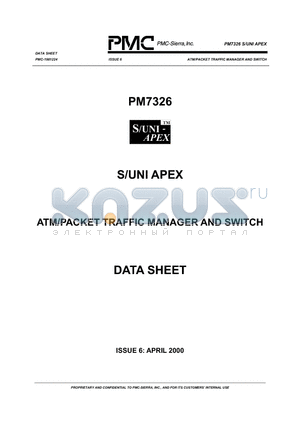 PM7326 datasheet - ATM/PACKET Traffic Manager and Switch