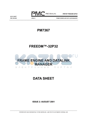 PM7367-PI datasheet - FRAME ENGINE AND DATA LINK MANAGER