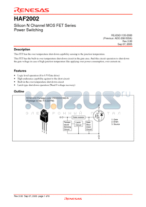 HAF2002-90 datasheet - Silicon N Channel MOSFET Series Power Switching