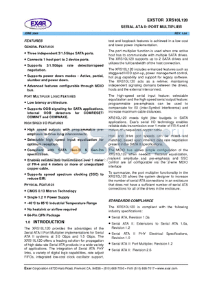 XRS10L120IL datasheet - SERIAL ATA II: PORT MULTIPLIER