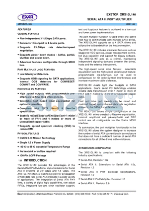 XRS10L140IV-F datasheet - SERIAL ATA II: PORT MULTIPLIER